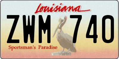 LA license plate ZWM740