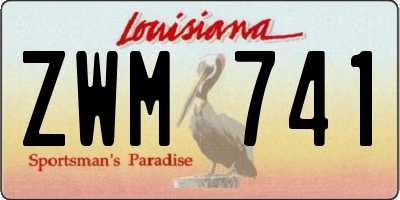 LA license plate ZWM741