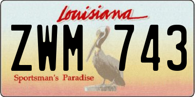 LA license plate ZWM743