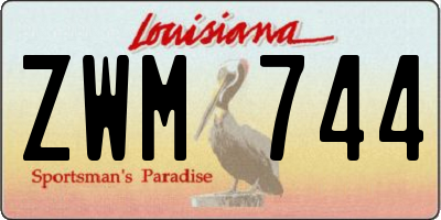 LA license plate ZWM744
