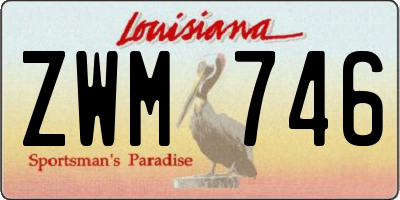 LA license plate ZWM746