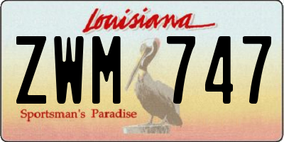 LA license plate ZWM747