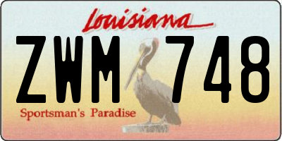 LA license plate ZWM748