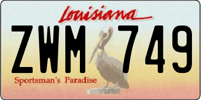 LA license plate ZWM749