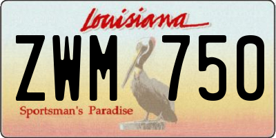 LA license plate ZWM750