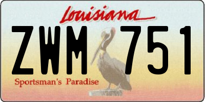 LA license plate ZWM751