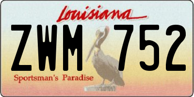 LA license plate ZWM752