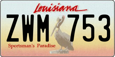 LA license plate ZWM753