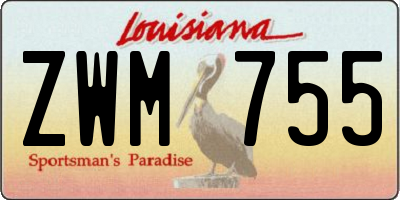 LA license plate ZWM755