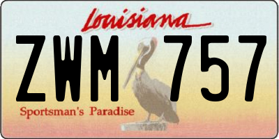 LA license plate ZWM757