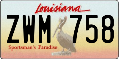 LA license plate ZWM758