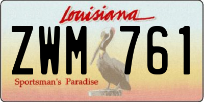 LA license plate ZWM761
