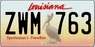 LA license plate ZWM763