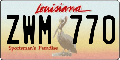 LA license plate ZWM770