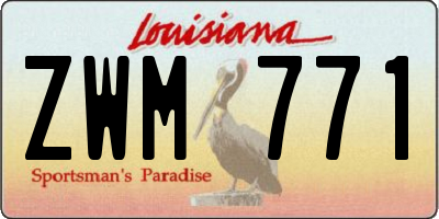 LA license plate ZWM771