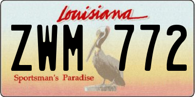 LA license plate ZWM772