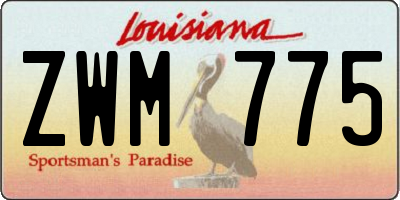 LA license plate ZWM775