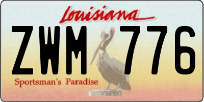 LA license plate ZWM776