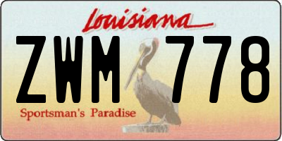 LA license plate ZWM778