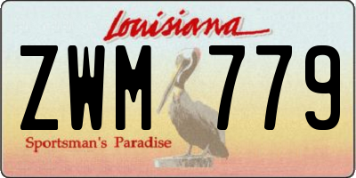 LA license plate ZWM779