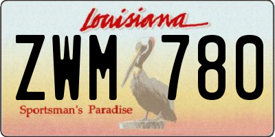 LA license plate ZWM780
