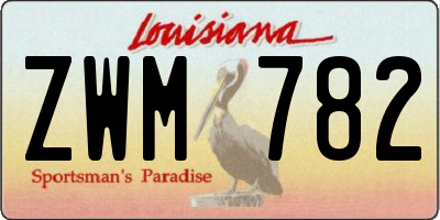 LA license plate ZWM782