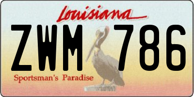 LA license plate ZWM786