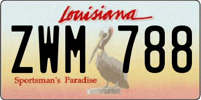 LA license plate ZWM788