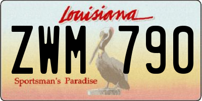 LA license plate ZWM790