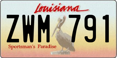 LA license plate ZWM791