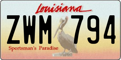 LA license plate ZWM794