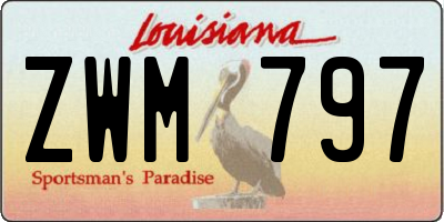 LA license plate ZWM797