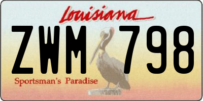 LA license plate ZWM798