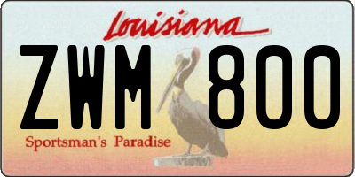 LA license plate ZWM800