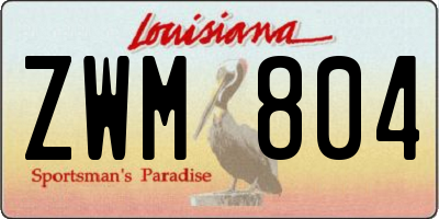 LA license plate ZWM804