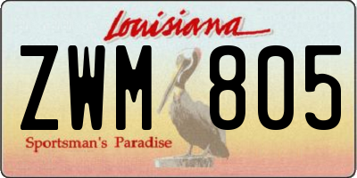 LA license plate ZWM805