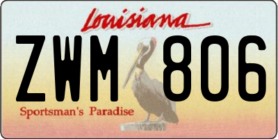 LA license plate ZWM806