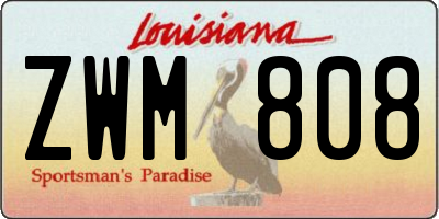 LA license plate ZWM808