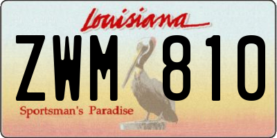 LA license plate ZWM810