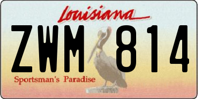 LA license plate ZWM814