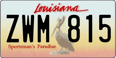 LA license plate ZWM815