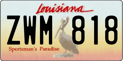 LA license plate ZWM818