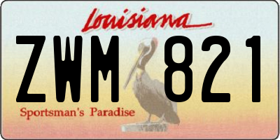 LA license plate ZWM821