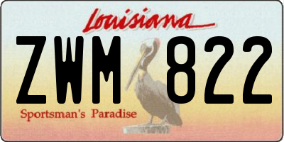LA license plate ZWM822