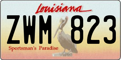 LA license plate ZWM823