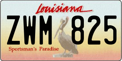 LA license plate ZWM825