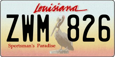 LA license plate ZWM826