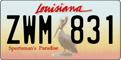 LA license plate ZWM831