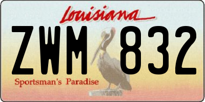 LA license plate ZWM832