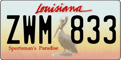 LA license plate ZWM833